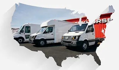 Map of the United States with an overlay image of Workhorse Vehicles that qualify for EV Incentives