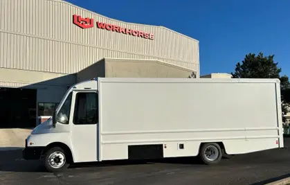 Workhorse W56 208" Expanded Wheelbase Step Van Parked in Front of the Company Headquarters in Cincinnati, Ohio.