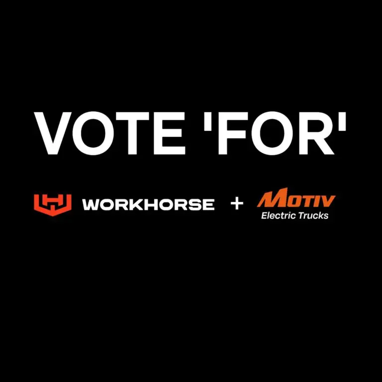 VOTE FOR the Workhorse (logo) and Motiv (logo) merger transaction.