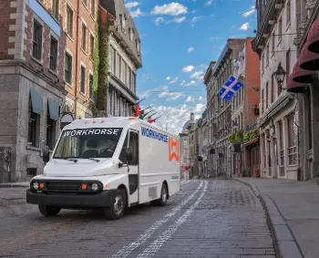 Workhorse W56 Step Van on street in Historic Montreal