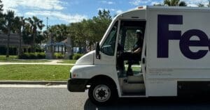 W56 Ev Step Van Makes A Quick Detour To Pose For A Photo With The Welcome To Florida Sign At The State Welcome Center. 