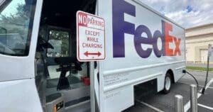 W56 Ev Step Van Tops Off The Battery State Of Charge During A Stop On The 940 Mile Journey.